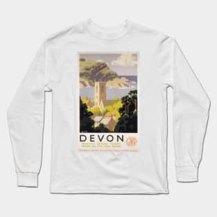 Devon - GWR - Vintage Railway Travel Poster - 1930s Long Sleeve T-Shirt